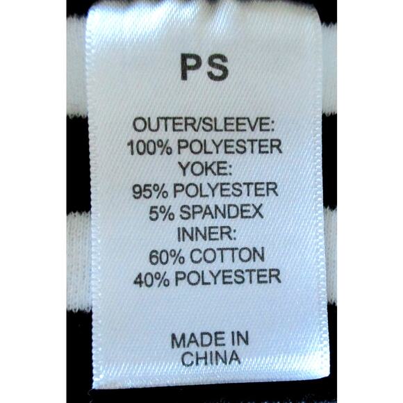 Alfred Dunner Women's Petite Black & White Striped Shirt Mesh Overlay Size PS - Picture 9 of 10